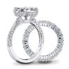 White Sapphire Sterling Silver Bridal Ring Set - 4.00 CT Center Stone