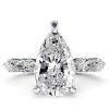 Pear Eternity Created White Sapphire Engagement Ring in Sterling Silver