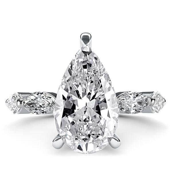 Pear Eternity Created White Sapphire Engagement Ring in Sterling Silver