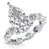 Pear Eternity Created White Sapphire Engagement Ring in Sterling Silver