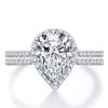 Pear Cut White Sapphire Bridal Set - Sterling Silver Wedding Ring Set
