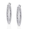 Sterling Silver Hoop Earrings for Women - 19.8mm Classic Hoops
