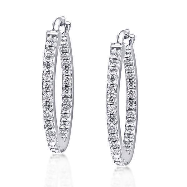 Sterling Silver Hoop Earrings for Women - 19.8mm Classic Hoops