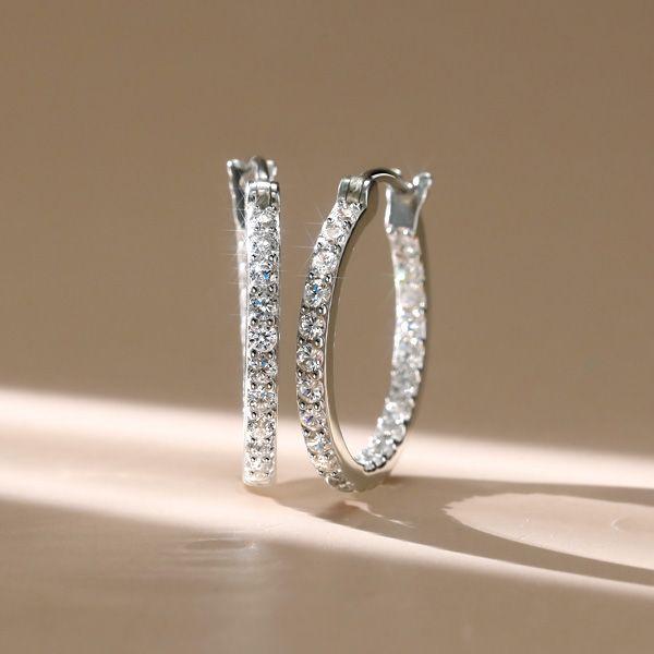 Sterling Silver Hoop Earrings for Women - 19.8mm Classic Hoops