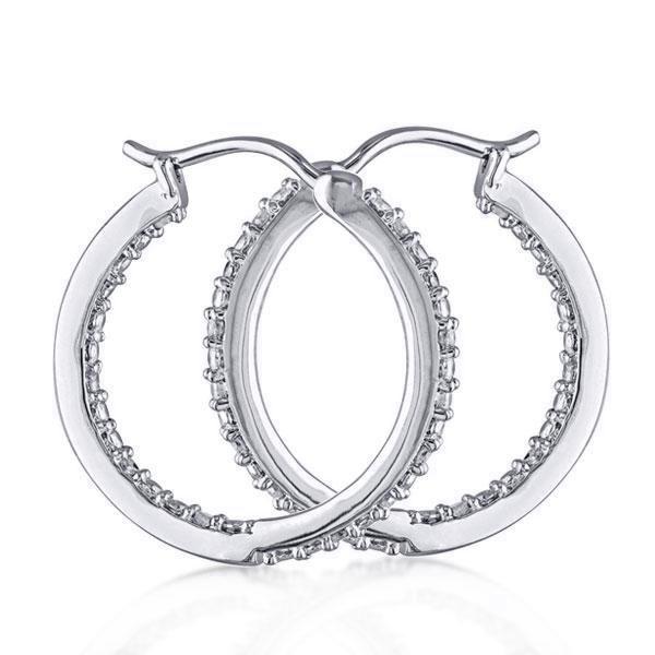 Sterling Silver Hoop Earrings for Women - 19.8mm Classic Hoops