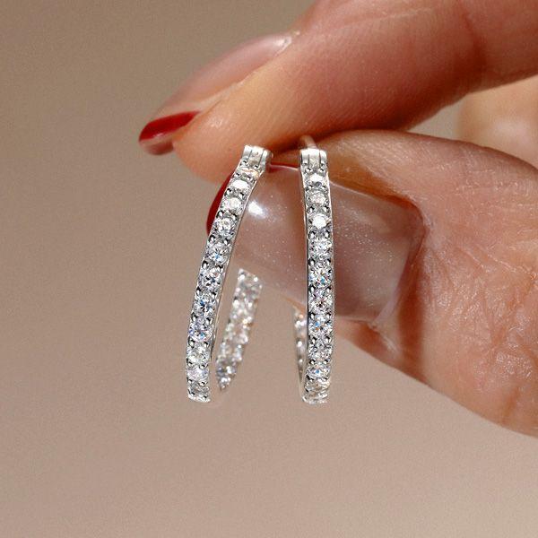 Sterling Silver Hoop Earrings for Women - 19.8mm Classic Hoops