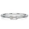 Baguette Cut Diamond Alternative Wedding Band in 925 Sterling Silver Morse Code Ring