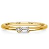 Baguette Cut Diamond Alternative Wedding Band in 925 Sterling Silver Morse Code Ring