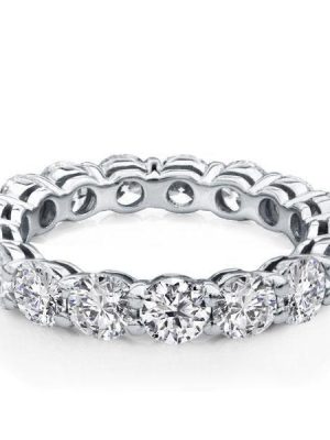 Eternity Band Sterling Silver Created White Sapphire Wedding Ring