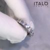 Eternity Band Sterling Silver Created White Sapphire Wedding Ring