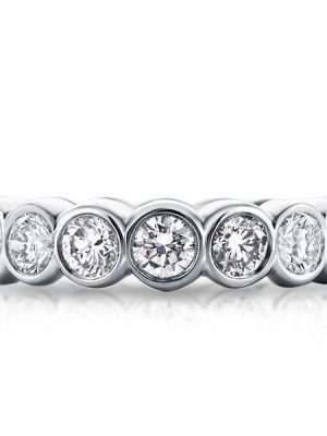 Sterling Silver Bezel Set White Sapphire Eternity Wedding Band - 4.50 CT TW