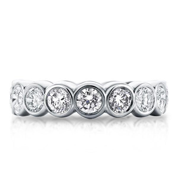 Sterling Silver Bezel Set White Sapphire Eternity Wedding Band - 4.50 CT TW