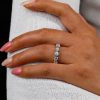 Sterling Silver Bezel Set White Sapphire Eternity Wedding Band - 4.50 CT TW