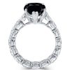 Black Sapphire Pear Cut Engagement Ring - 925 Sterling Silver Promise Ring