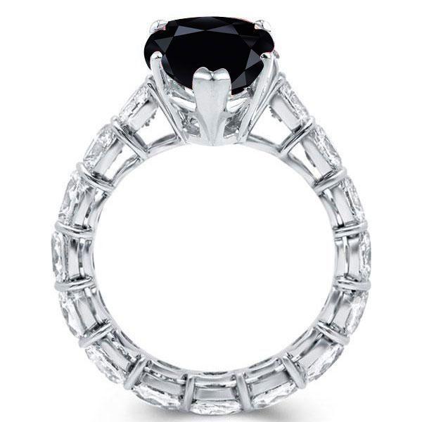 Black Sapphire Pear Cut Engagement Ring - 925 Sterling Silver Promise Ring