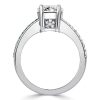 Bypass Pear Shaped Emerald and Sapphire Engagement Ring in Sterling Silver