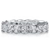 Cushion Cut Eternity Wedding Band - Bezel Set 925 Sterling Silver