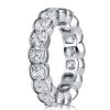 Cushion Cut Eternity Wedding Band - Bezel Set 925 Sterling Silver