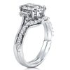 Sterling Silver Three Stone Solitaire Bridal Wedding Set 4.88 CTW