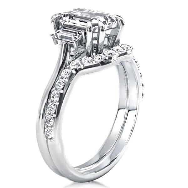 Sterling Silver Three Stone Solitaire Bridal Wedding Set 4.88 CTW