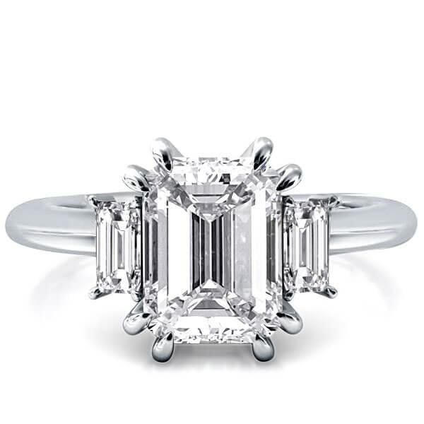 Sterling Silver Three Stone Solitaire Bridal Wedding Set 4.88 CTW