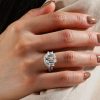 Sterling Silver Three Stone Solitaire Bridal Wedding Set 4.88 CTW