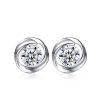 Sterling Silver Created White Sapphire Stud Earrings - 1.00 CT
