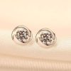 Sterling Silver Created White Sapphire Stud Earrings - 1.00 CT