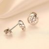 Sterling Silver Created White Sapphire Stud Earrings - 1.00 CT