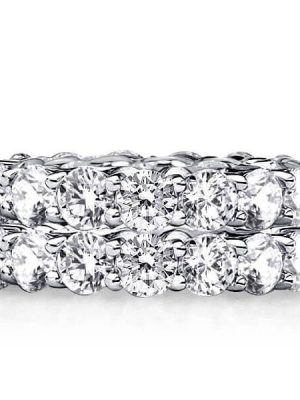 Sterling Silver Round Cut Eternity Stackable Ring Band Set