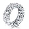 Sterling Silver Round Cut Eternity Stackable Ring Band Set