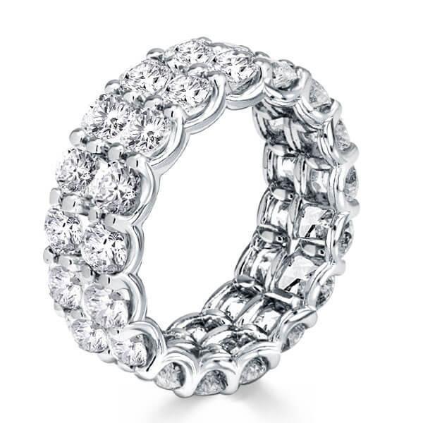 Sterling Silver Round Cut Eternity Stackable Ring Band Set