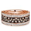 Champagne Round CZ Black & Silver Two-Tone Wedding Band - 0.96 ctw