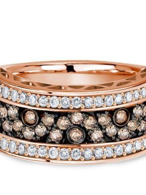 Champagne Round CZ Black & Silver Two-Tone Wedding Band - 0.96 ctw