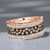 Champagne Round CZ Black & Silver Two-Tone Wedding Band - 0.96 ctw