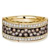 Champagne Round CZ Black & Silver Two-Tone Wedding Band - 0.96 ctw