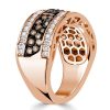 Champagne Round CZ Black & Silver Two-Tone Wedding Band - 0.96 ctw