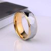 Titanium Steel Carved Wedding Band for Men - Yellow Gold Plated