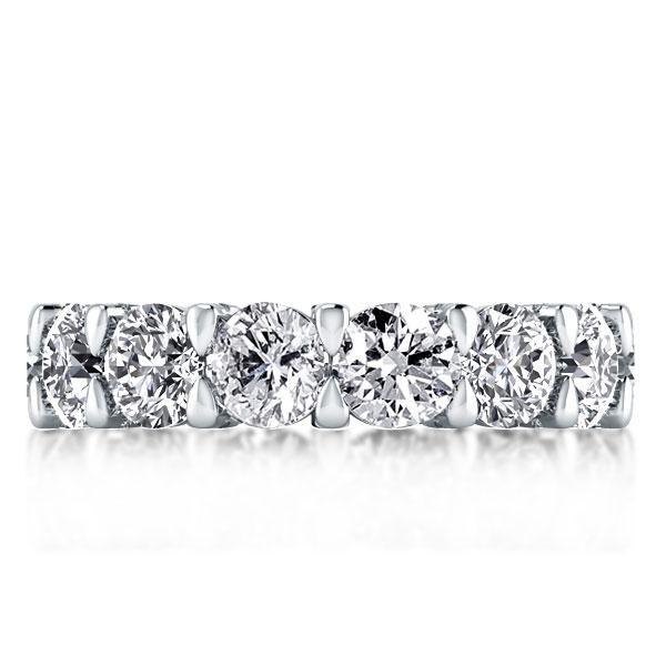 Sterling Silver Eternity Wedding Band for Women - Round Created White Sapphires