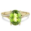 18K Gold Plated Sterling Silver Bypass Peridot Engagement Ring (3.85 CTW)
