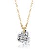 White Sapphire Heart Necklace - Sterling Silver - Choice of Chain Length & Plating