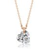 White Sapphire Heart Necklace - Sterling Silver - Choice of Chain Length & Plating