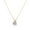 White Sapphire Heart Necklace - Sterling Silver - Choice of Chain Length & Plating