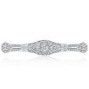 Antique Art Deco White Sapphire Bar Brooch in Rhodium Plated 925 Sterling Silver