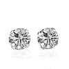 White Sapphire Stud Earrings in Sterling Silver - Classic 8mm Round