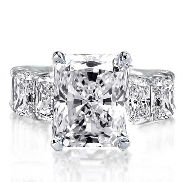 Radiant Cut White Sapphire Engagement Ring - 925 Sterling Silver