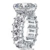 Radiant Cut White Sapphire Engagement Ring - 925 Sterling Silver
