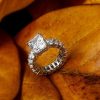 Radiant Cut White Sapphire Engagement Ring - 925 Sterling Silver