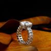 Radiant Cut White Sapphire Engagement Ring - 925 Sterling Silver