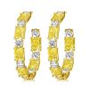 Luxury Yellow Topaz Hoop Earrings - 18K Gold Plated Sterling Silver